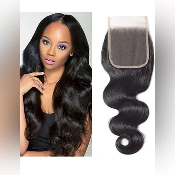 HUMAN HAIR 4x4 8” bodywave closure - Picture 1 of 5